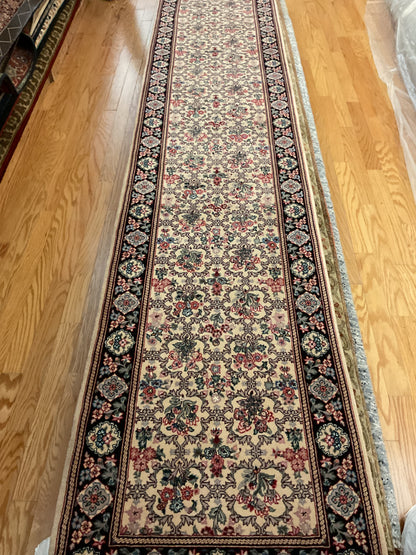 Sino Varamin Runner, 2'6" x 12', in black, ivory, navy and rose - photo 2