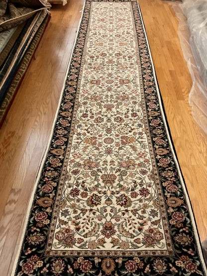 Sino Kashan Runner, 2'6" x 12', in black, brown and ivory - photo 4