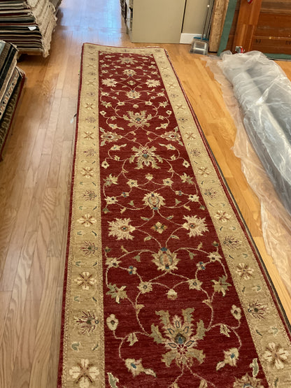 Indian Peshawar Runner, 2'6" x 10', in beige, gold and red - photo 4