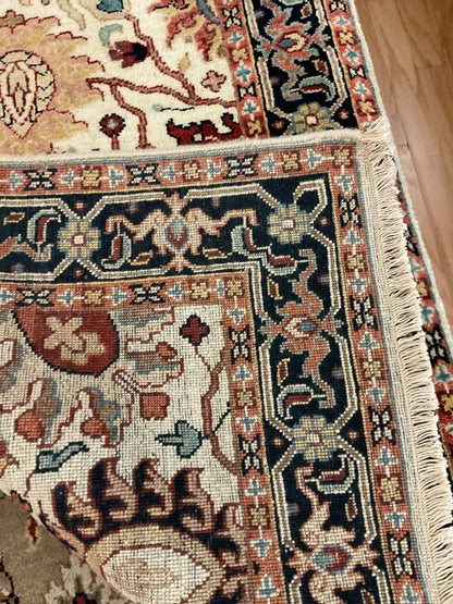 Indian Mohal Runner, 2'7" x 9'11", in blue, ivory, navy and red - photo 3