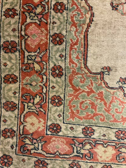 Antique Persian Kurdish Haji Jalili Rug, 1'11" x 2'6", in brown, green, khaki and rust - photo 3