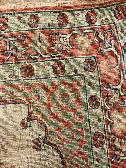 Antique Persian Kurdish Haji Jalili Rug, 1'11" x 2'6", in brown, green, khaki and rust - photo 4