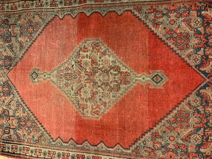 Antique Persian Seneh Rug, 2' x 2'11", in beige, green, navy and rust - photo 2