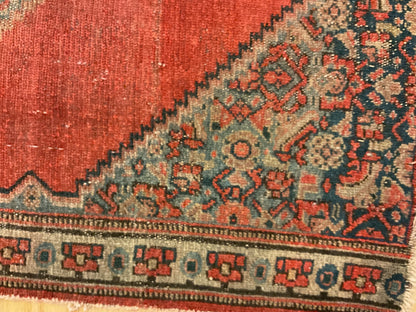 Antique Persian Seneh Rug, 2' x 2'11", in beige, green, navy and rust - photo 3