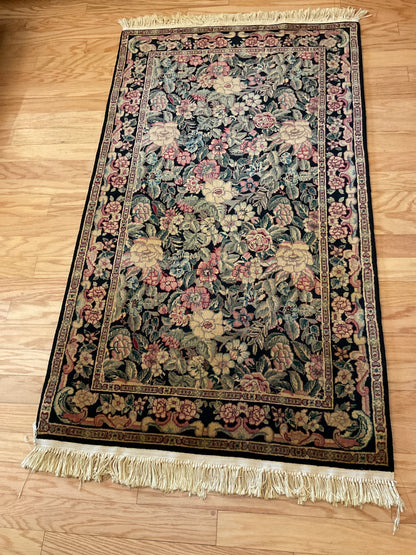 Sino Varamin Rug, 3' x 5'1", in beige, black, green and rose